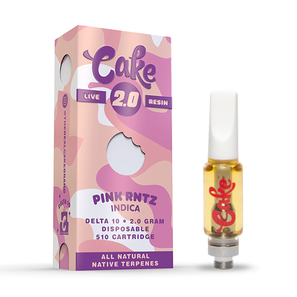 Cake Delta 10 Live Resin Vape Cartridge Pink Runtz 2g Dr.Ganja