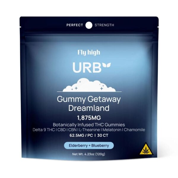 Urb Restful Botanically Infused Gummies Elderberry and Blueberry 1875mg 30ct