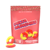 Delta Munchies Delta 8 Gummies Peach Rings 450mg 15ct
