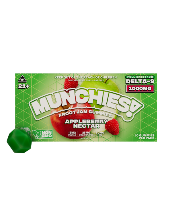 Delta Munchies Delta 9 Froot Jam Gummies Appleberry Nectar 1000mg 10ct