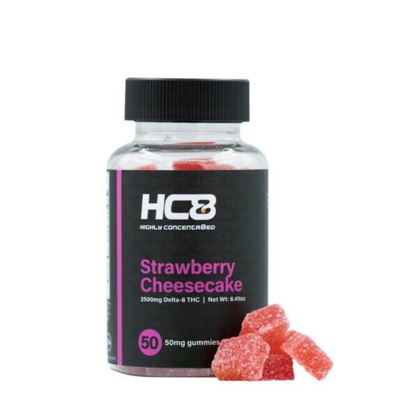 Highly Concentr8ed Delta 8 Gummies Strawberry Cheesecake 2500mg 50ct