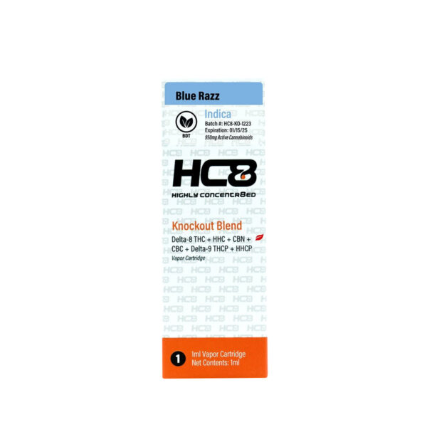 Highly Concentr8ed Knockout Blend Cartridge Blue Razz 1g