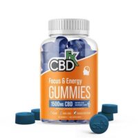 CBDfx CBD Gummies Focus Energy Blue Raspberry 1500mg 60ct