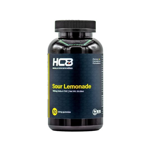 Highly Concentr8ed Delta 9 Gummies Sour Lemonade 1100mg 50ct Highly Concentr8ed Delta 9 Gummies Sour Lemonade 1100mg 50ct