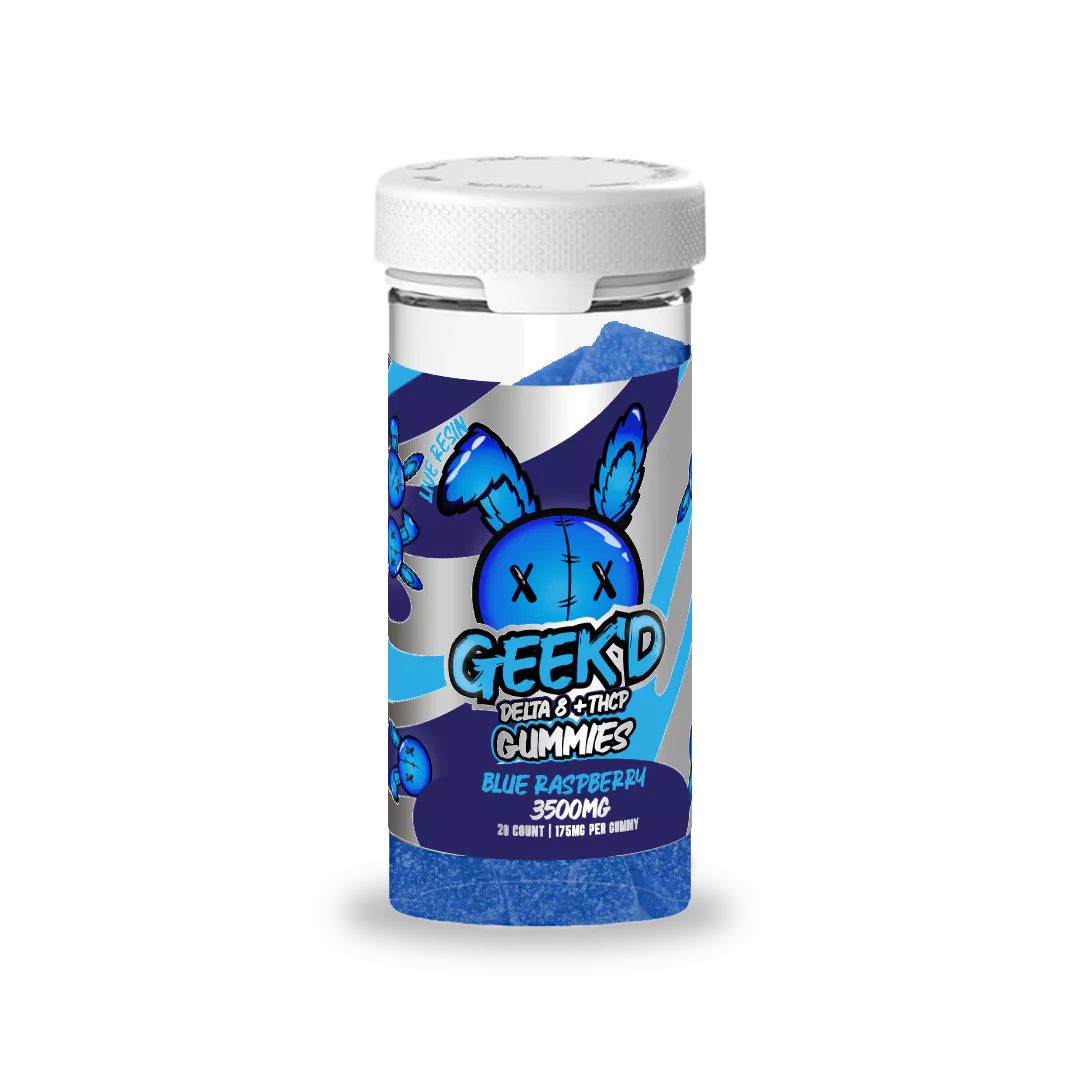 Geekd Delta 8 THCP Gummies Blue Raspberry 3500mg