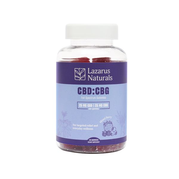 Lazarus Naturals Full Spectrum CBD CBG Gummies Mixed Berry 2000mg 40ct