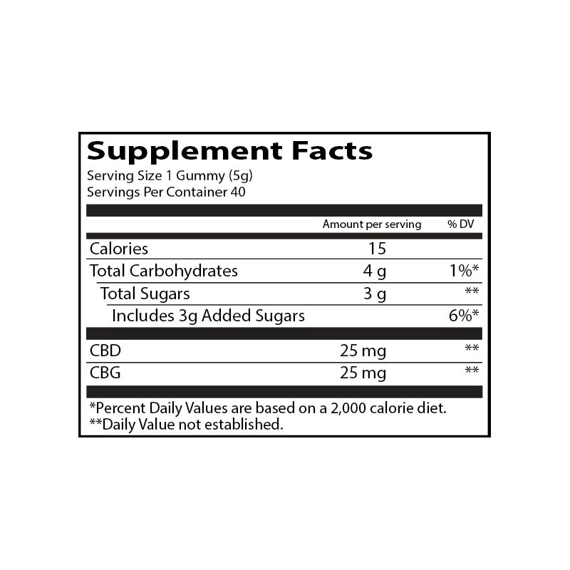 Lazarus Naturals Full Spectrum CBD CBG Gummies Mixed Berry 2000mg 40ct Supplement Facts Lazarus Naturals Full Spectrum CBD CBG Gummies Mixed Berry 2000mg 40ct Supplement Facts