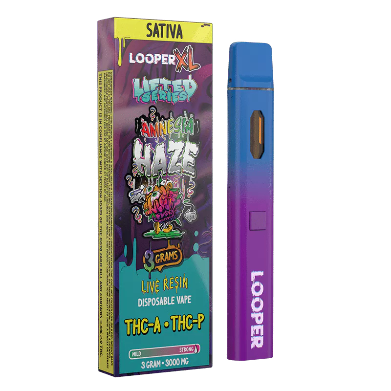 Looper Lifted Series Live Resin Disposable Amnesia Haze 3g Looper Lifted Series Live Resin Disposable Amnesia Haze 3g