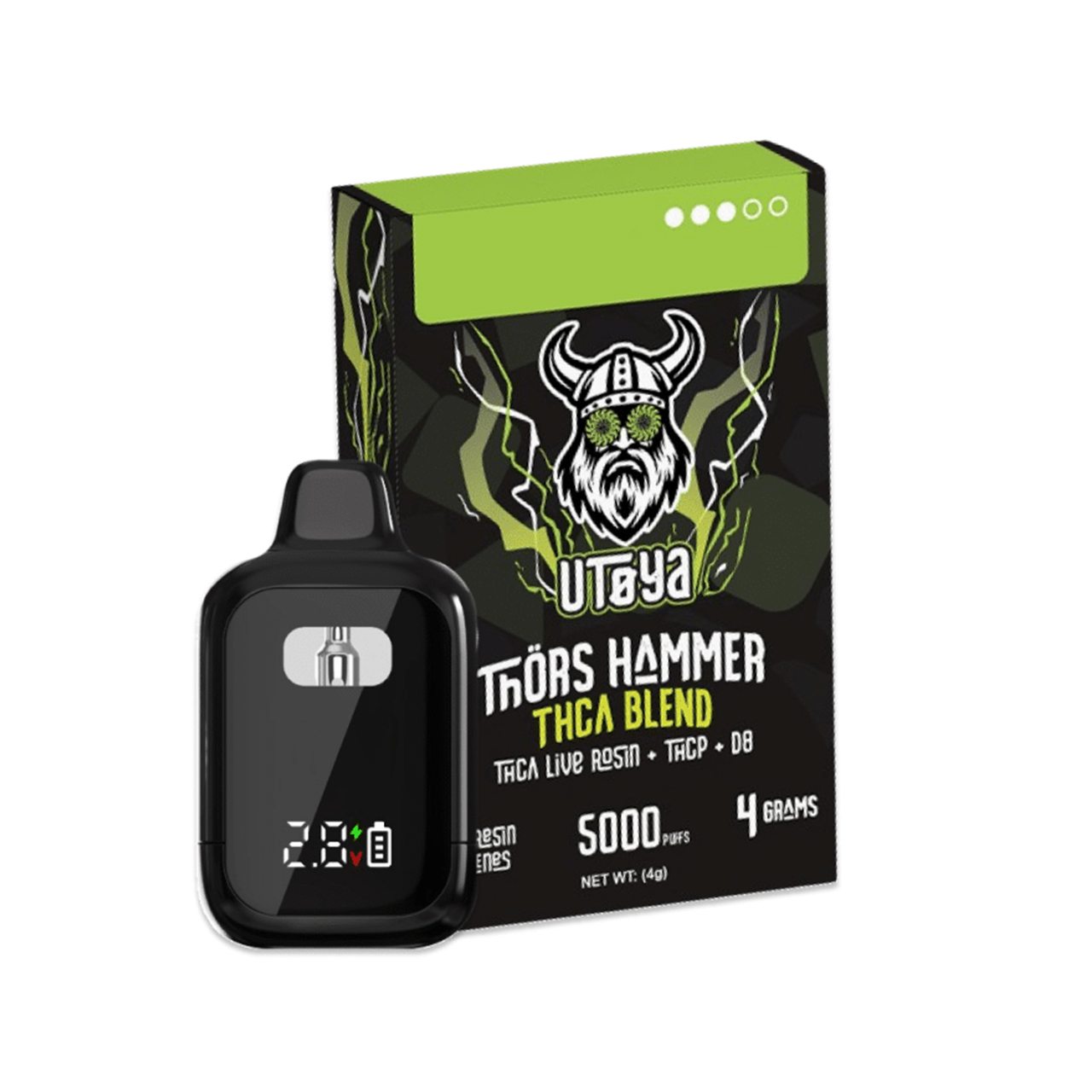 Utoya Thor’s Hammer THCA Disposable Durban Poison 4g