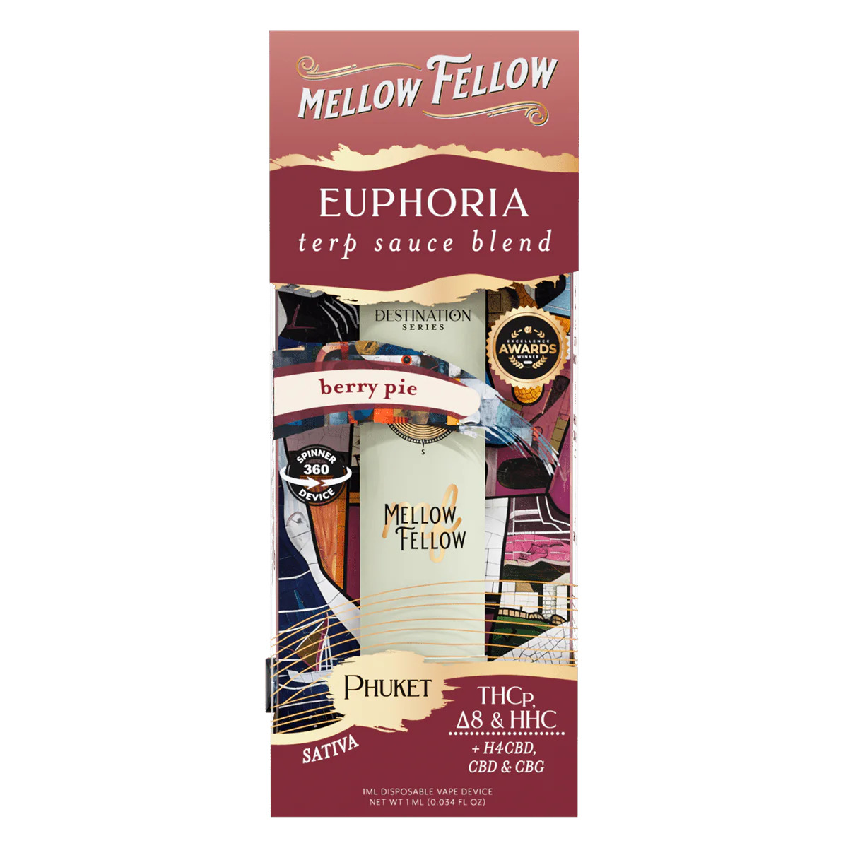 Mellow Fellow Destinations Terp Sauce Spinner Disposable Berry Pie 1g Mellow Fellow Destinations Terp Sauce Spinner Disposable Berry Pie 1g