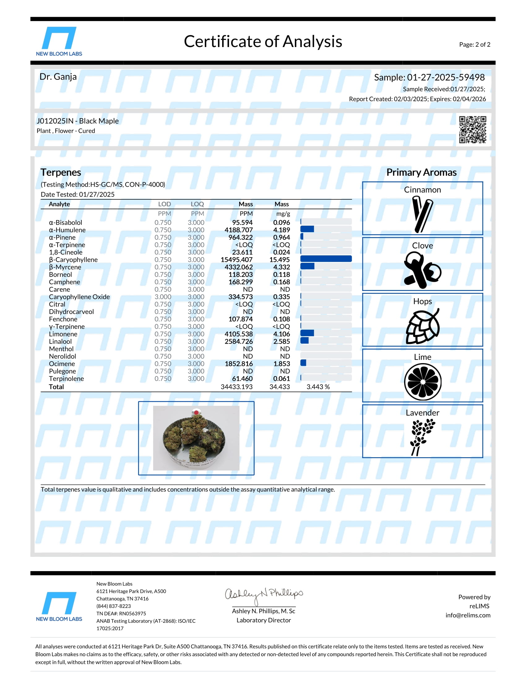 Black Maple Terpenes Certificate of Analysis Black Maple Terpenes Certificate of Analysis