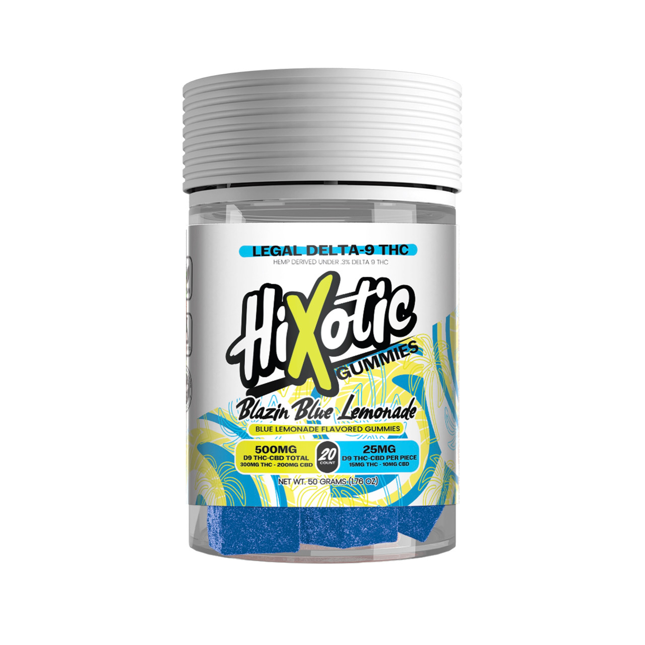 Hixotic Delta 9 CBD Gummies Blazin Blue Lemonade 500mg 20ct Hixotic Delta 9 CBD Gummies Blazin Blue Lemonade 500mg 20ct