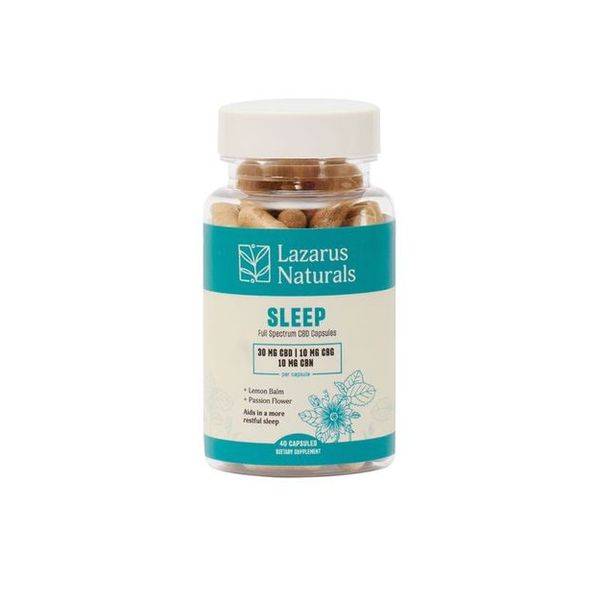 Lazarus Naturals Full Spectrum CBD, CBN CBG Capsules Sleep 2000mg 40ct