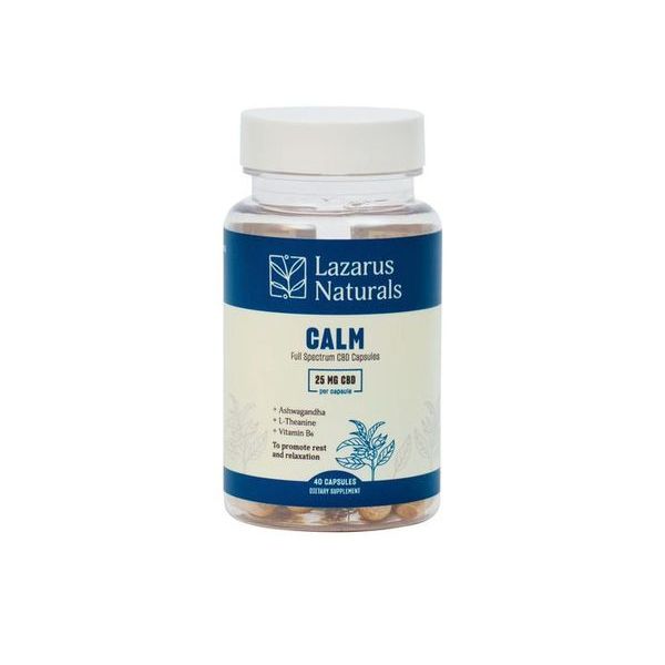 Lazarus Naturals Full Spectrum CBD Capsules Calm 1000mg 40ct Lazarus Naturals Full Spectrum CBD Capsules Calm 1000mg 40ct