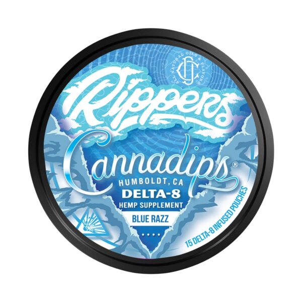 Cannadips Rippers Delta 8 Pouches Blue Razz 750mg 15ct