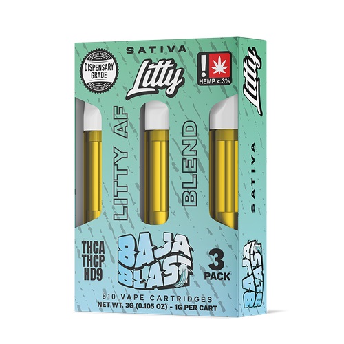 Litty AF Blend THCA Cartridge Baja Blast 3g