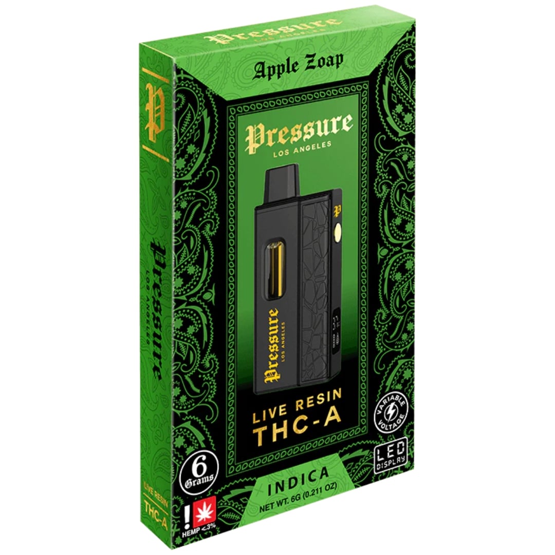 Pressure LA THCA Live Resin Disposable Apple Zoap 6g Pressure LA THCA Live Resin Disposable Apple Zoap 6g