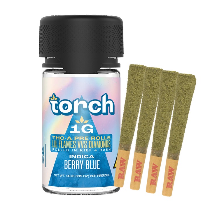 Torch Lil Flames VVS Diamonds Pre-Rolls Berry Blue 4ct 4g