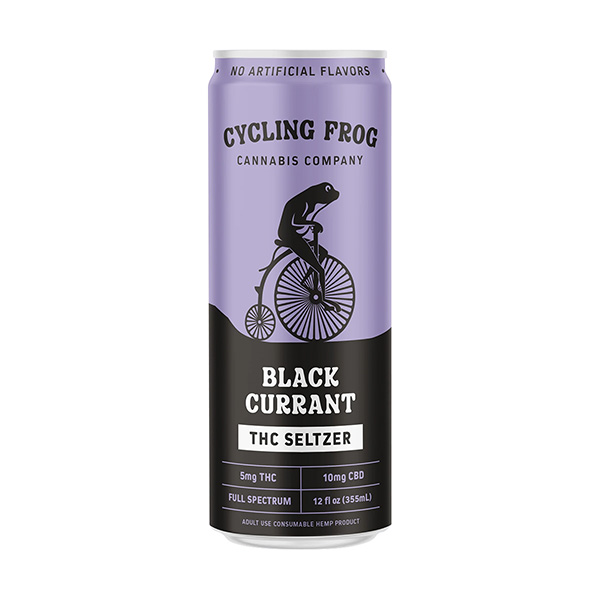 Cycling Frog Seltzer 5mg THC 10mg CBD 12oz Black Currant