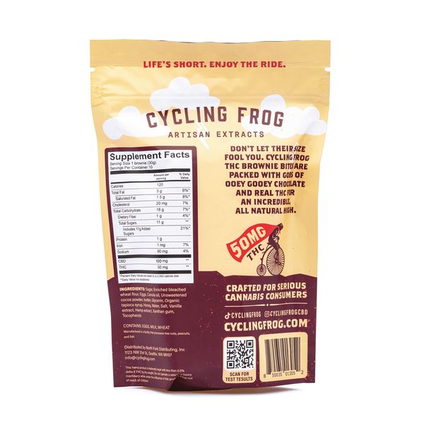 Cycling Frog THC Chocolate Brownie Bites 1500mg Supplement Facts