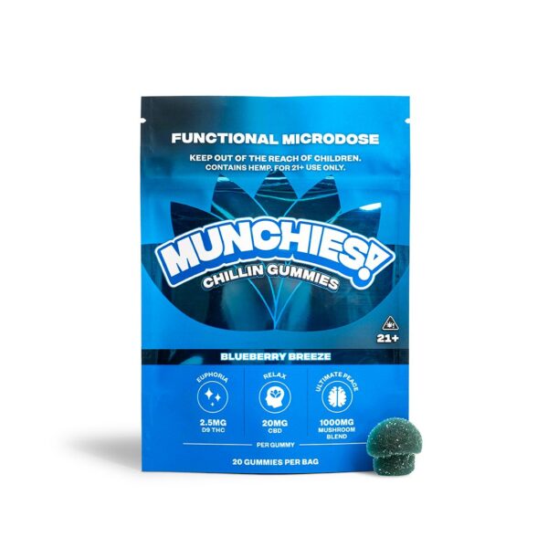 Delta Munchies Functional Microdose Gummies Blueberry Breeze 20ct