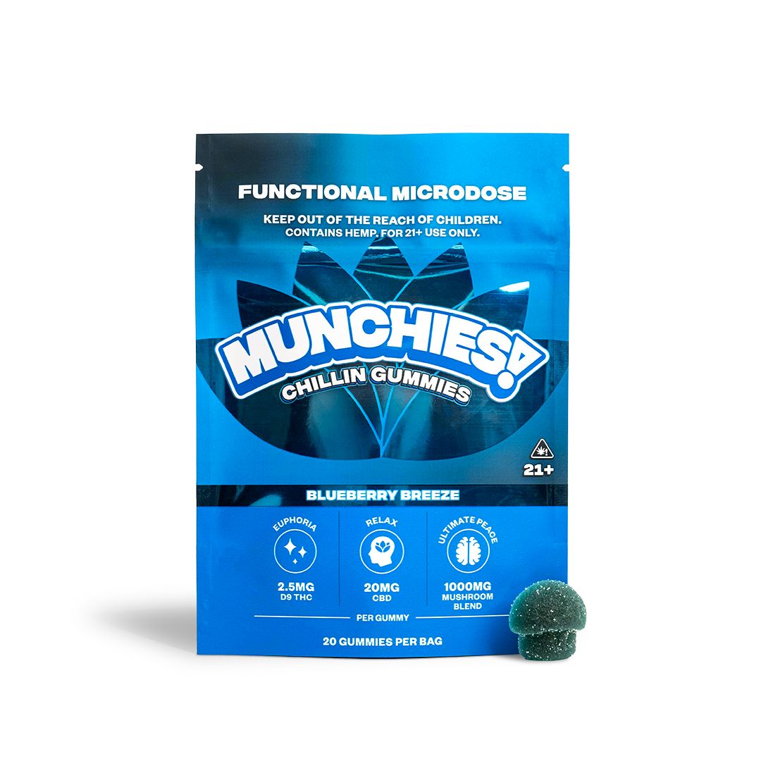 Delta Munchies Functional Microdose Gummies Blueberry Breeze 20ct Delta Munchies Functional Microdose Gummies Blueberry Breeze 20ct