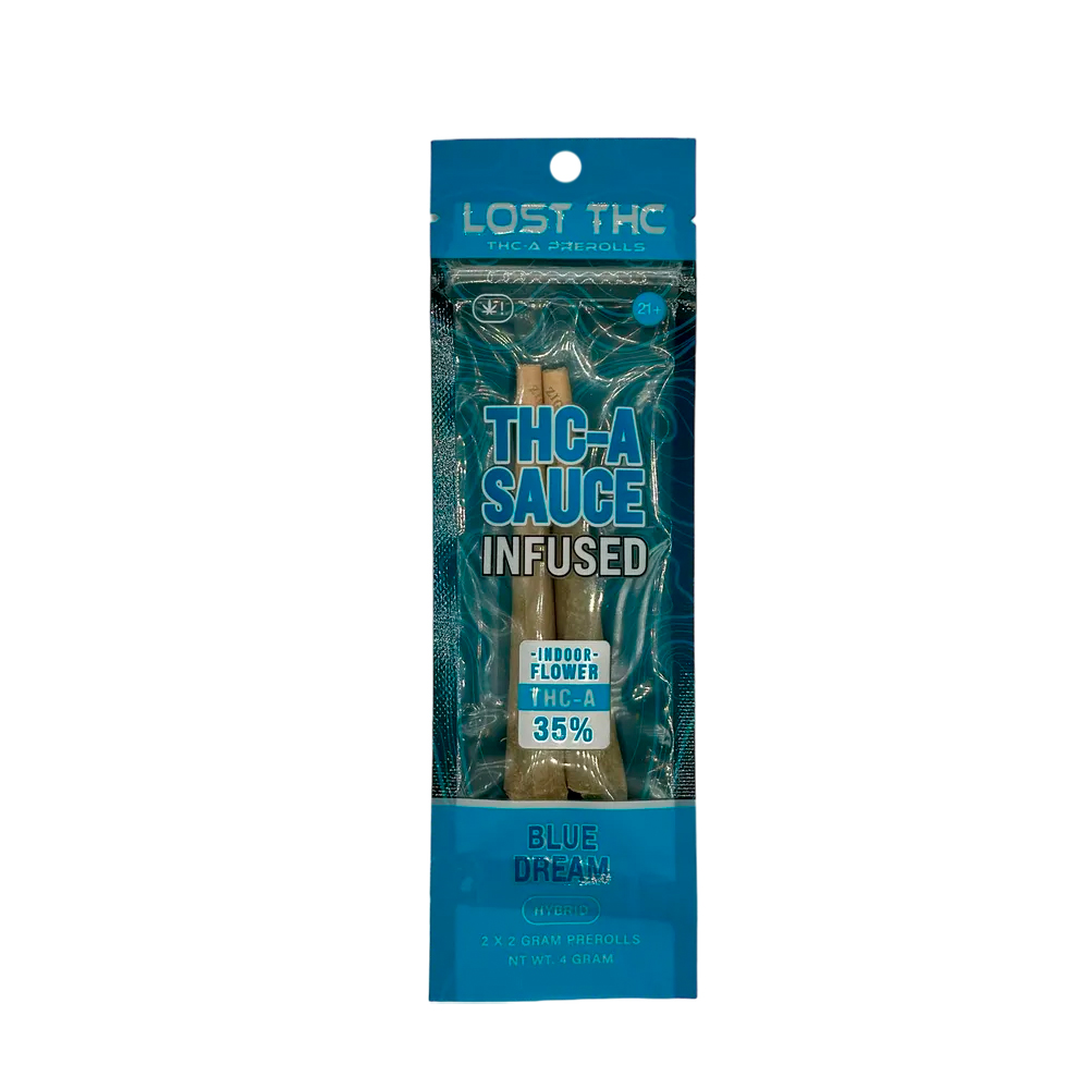 Lost THC THCA Sauce Infused Pre-Rolls Blue Dream 2ct 4g