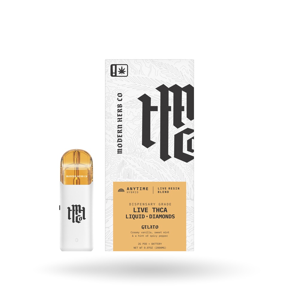 Modern Herb Co Liquid Diamonds THCA Disposable Pod Kit Gelato 2g