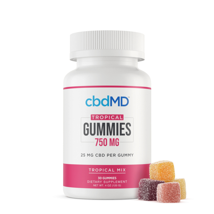 cbdMD Broad Spectrum CBD Gummies Tropical Mix 750mg 30ct