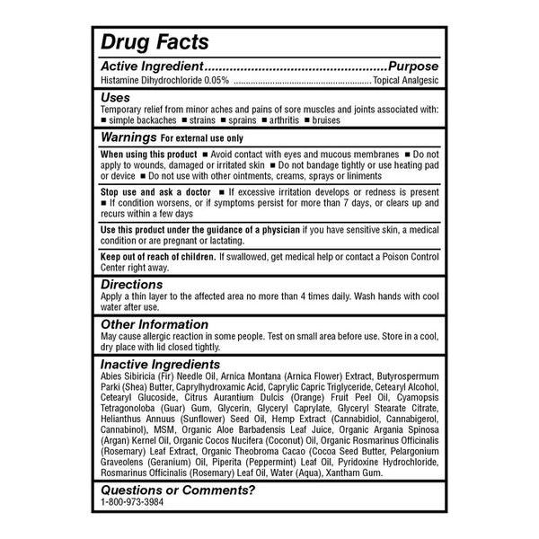 cbdMD Broad Spectrum CBD Recover Cream 750mg 5oz Supplement Facts