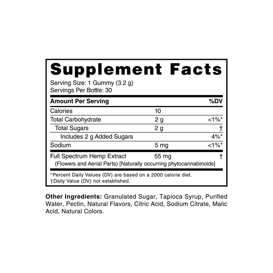 cbdMD Full Spectrum CBD Gummies Tropical Twist 1500mg 30ct Supplement Facts cbdMD Full Spectrum CBD Gummies Tropical Twist 1500mg 30ct Supplement Facts