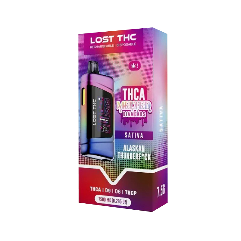 LOST THC V3 Rainbow Edition Delta 9, Delta 6, THCP THCA Melted Diamonds Disposable Alaskan Thunderfck 7.5g