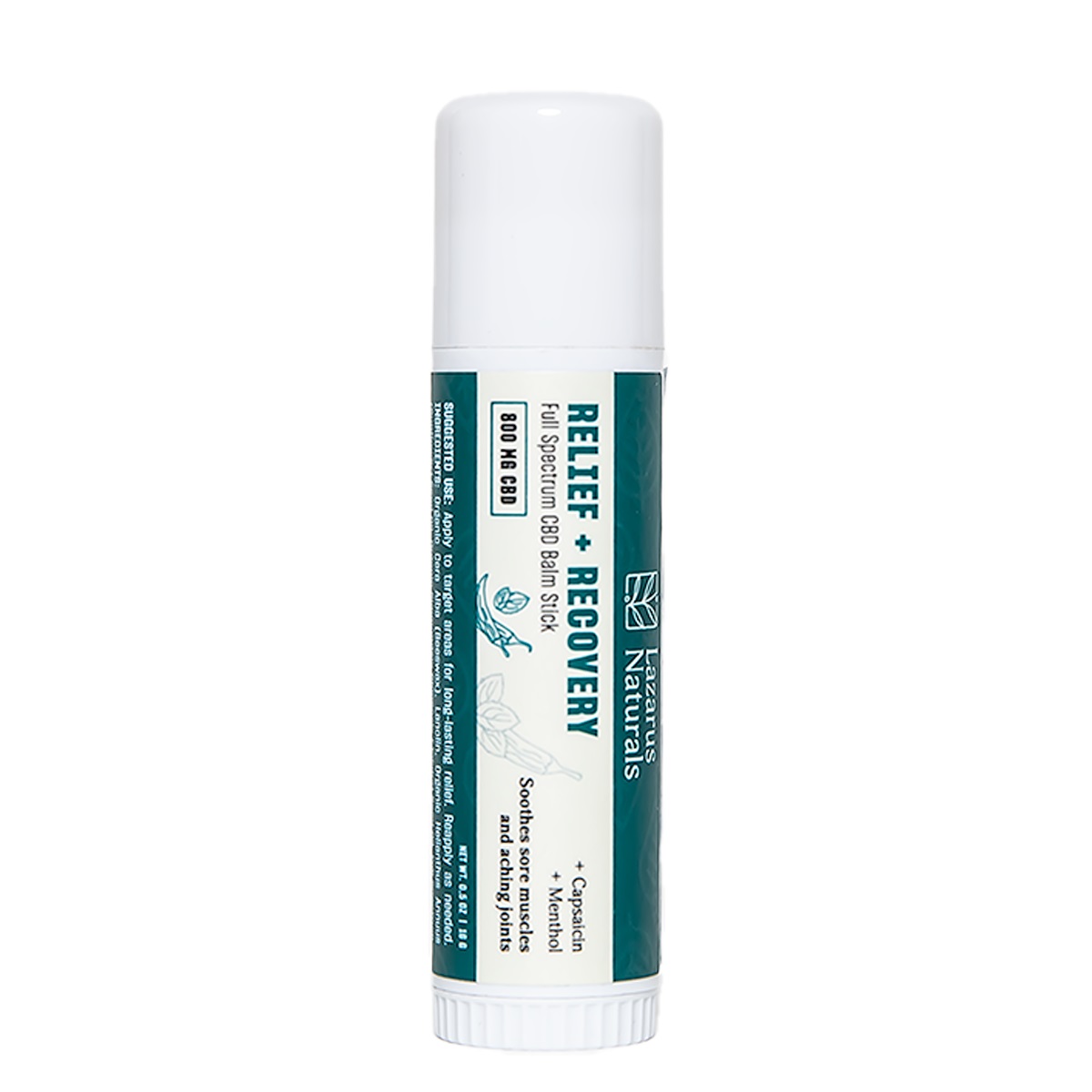 Lazarus Naturals Full Spectrum CBD Balm Stick Relief + Recovery 800mg .5oz