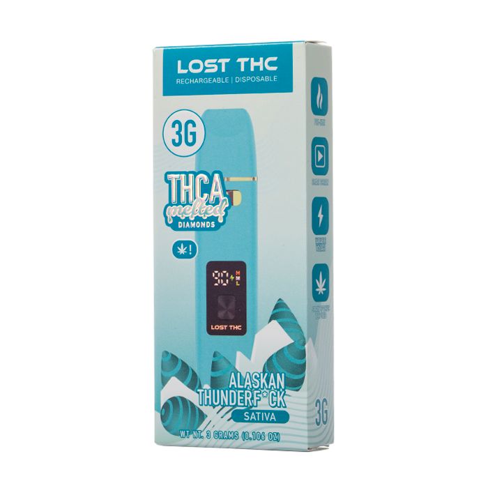 Lost THC V4 THCA Melted Diamonds Disposable Alaskan Thunder Fck 3g
