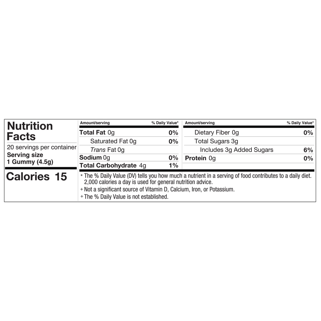 Mellow Fellow M-Fusions Live Resin Gummies Dream Blend Green Apple 1000mg 20ct Supplement Facts
