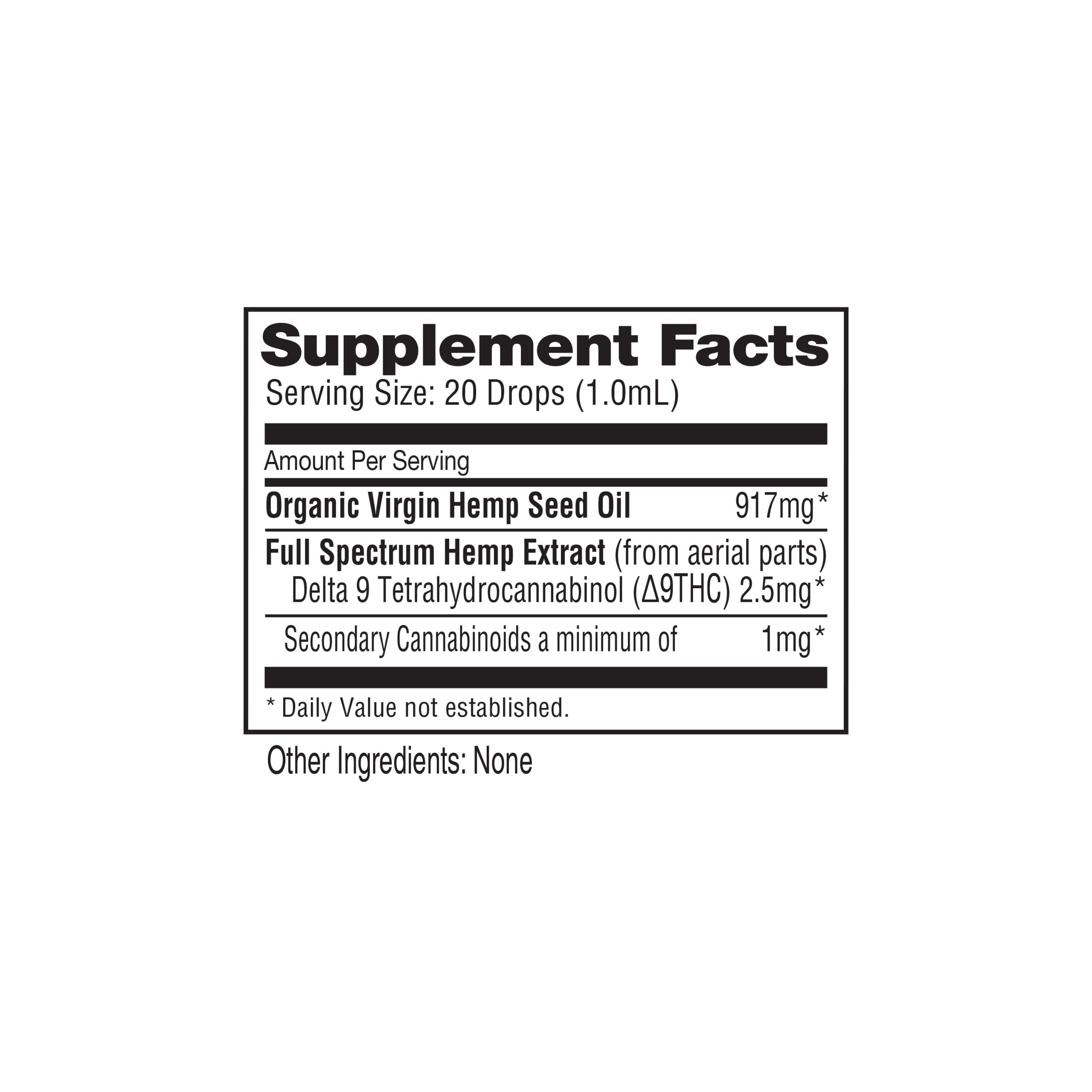 NuLeaf Naturals Full Spectrum Delta 9 Oil 125mg 50ml Supplement Facts NuLeaf Naturals Full Spectrum Delta 9 Oil 125mg 50ml Supplement Facts