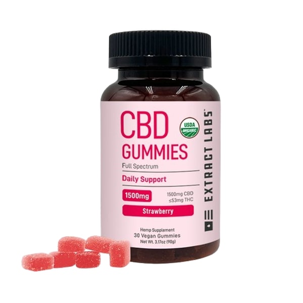 Extract Labs Full Spectrum CBD Gummies Strawberry 1500mg 30ct