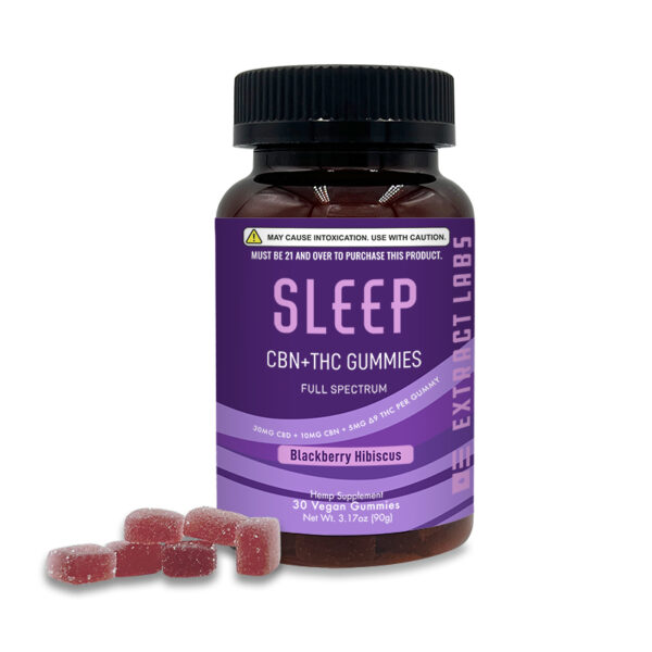 Extract Labs Full Spectrum CBN Delta 9 Gummies Blackberry Hibiscus 1350 30ct