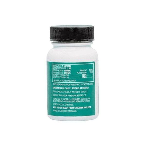 CannaAid CBD CBG Softgels 1500mg 30ct Supplement Facts