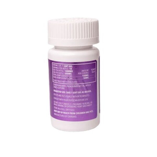 CannaAid CBD CBN Softgels 2000mg 10ct Supplement Facts