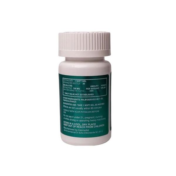 CannaAid Delta 8 Softgels 750mg 30ct Supplement Facts