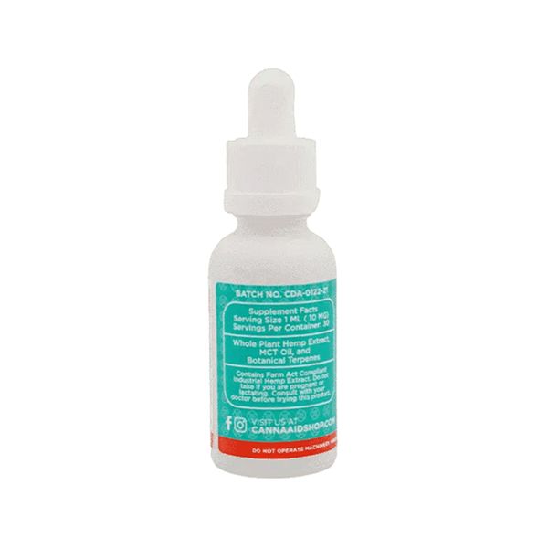 CannaAid Delta 8 Tincture 1200mg 30ml Supplement Facts