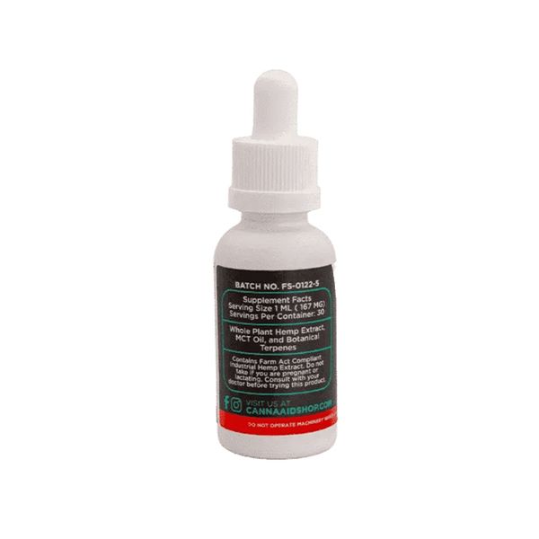 CannaAid Full Spectrum CBD Tincture 5000mg 30ml Supplement Facts