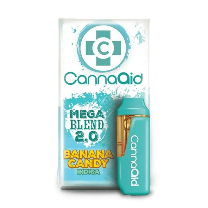 CannaAid Mega Blend Delta 8, Delta 9, THCV THCP Disposable Banana Candy 2g