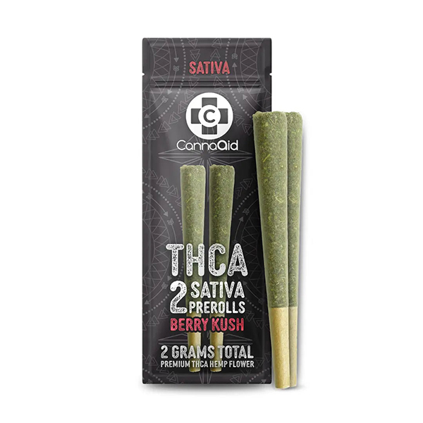 CannaAid THCA Pre-Rolls Berry Kush 2ct 2g