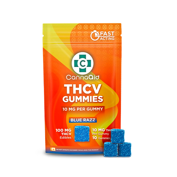 CannaAid THCV Gummies Blue Razz 100mg 10ct