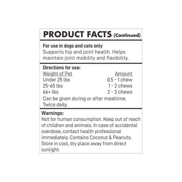 Fetch Full Spectrum Hip Joint Collagen Soft Chews Peanut Butter 300mg 30ct Supplement Facts