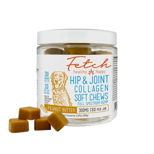 Fetch Full Spectrum Hip Joint Collagen Soft Chews Peanut Butter 300mg 30ct