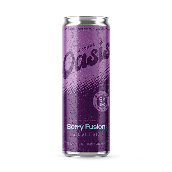Herbal Oasis Social Tonic 5mg THC + 5mg CBG 12oz Berry Fusion