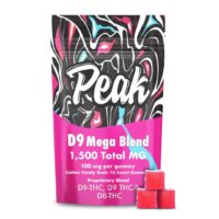 Peak Delta 9 Mega Blend Gummies Cotton Candy Kush 1500mg 15ct
